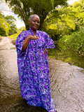 Robe longue en batik coton - Violet