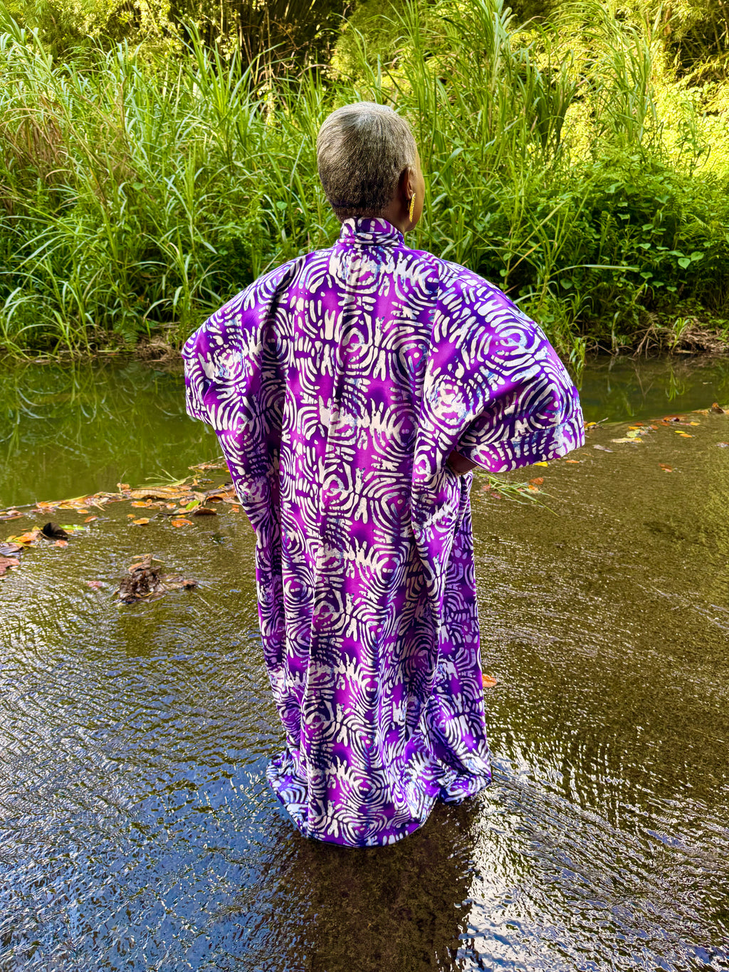 Robe longue en batik coton - Violet