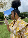 Brocart Lady Anne - jaune motif chiné