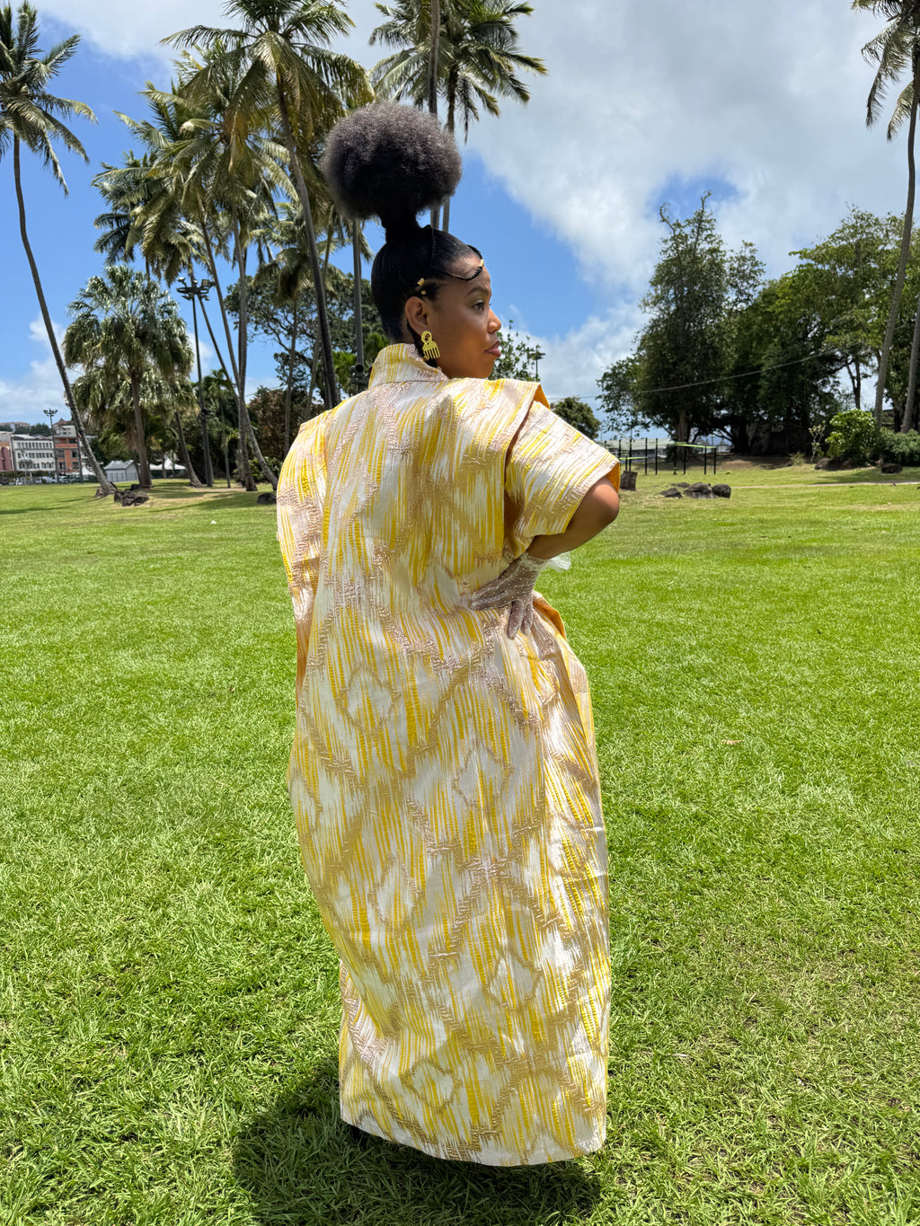 Brocart Lady Anne - jaune motif chiné