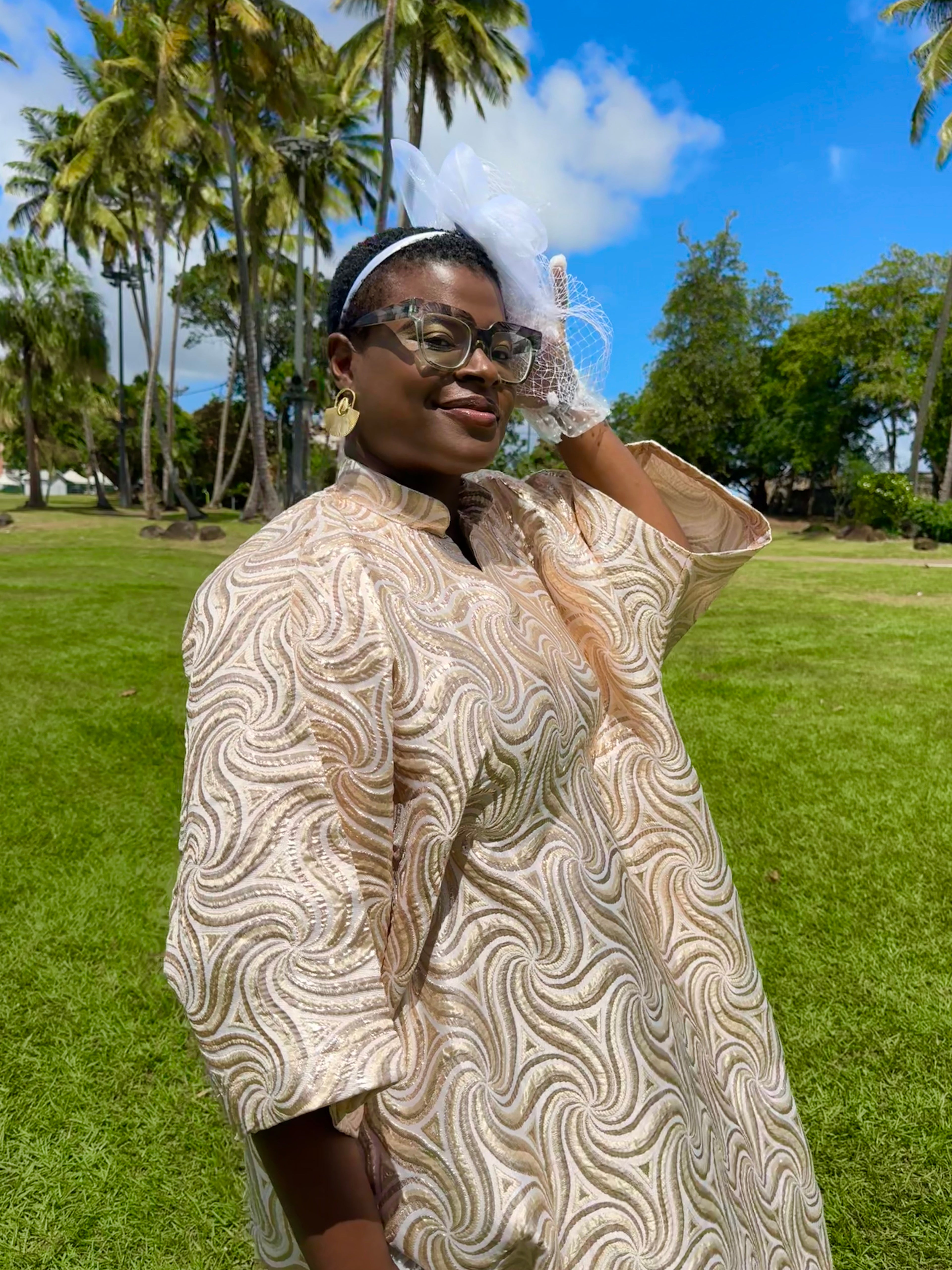 Brocart Lady Jo - ivoire et or