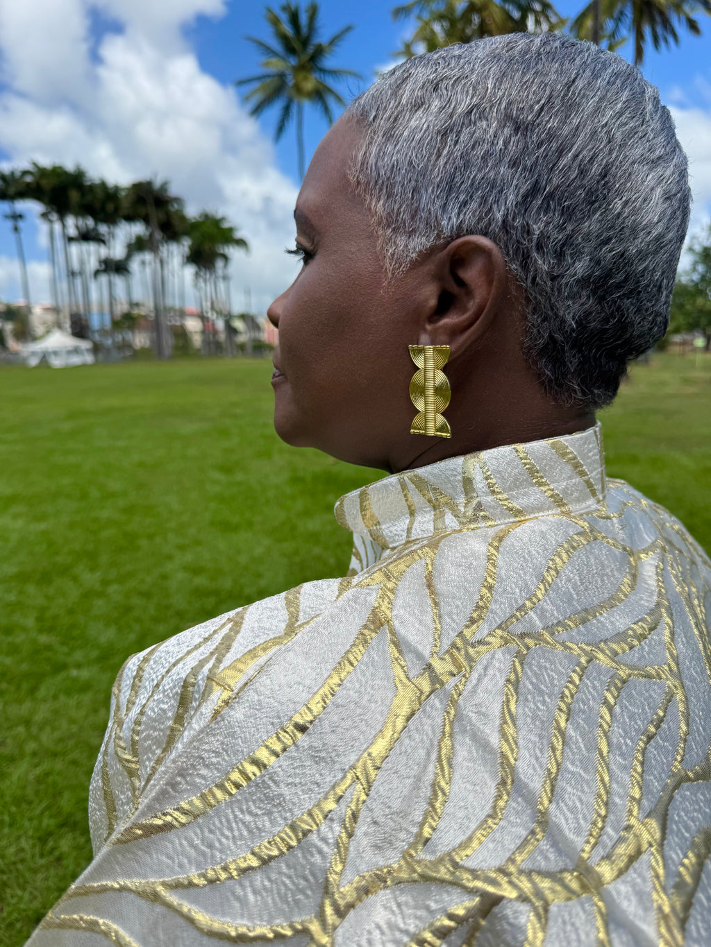 Parure ethnique : boucles d'oreilles + bagues