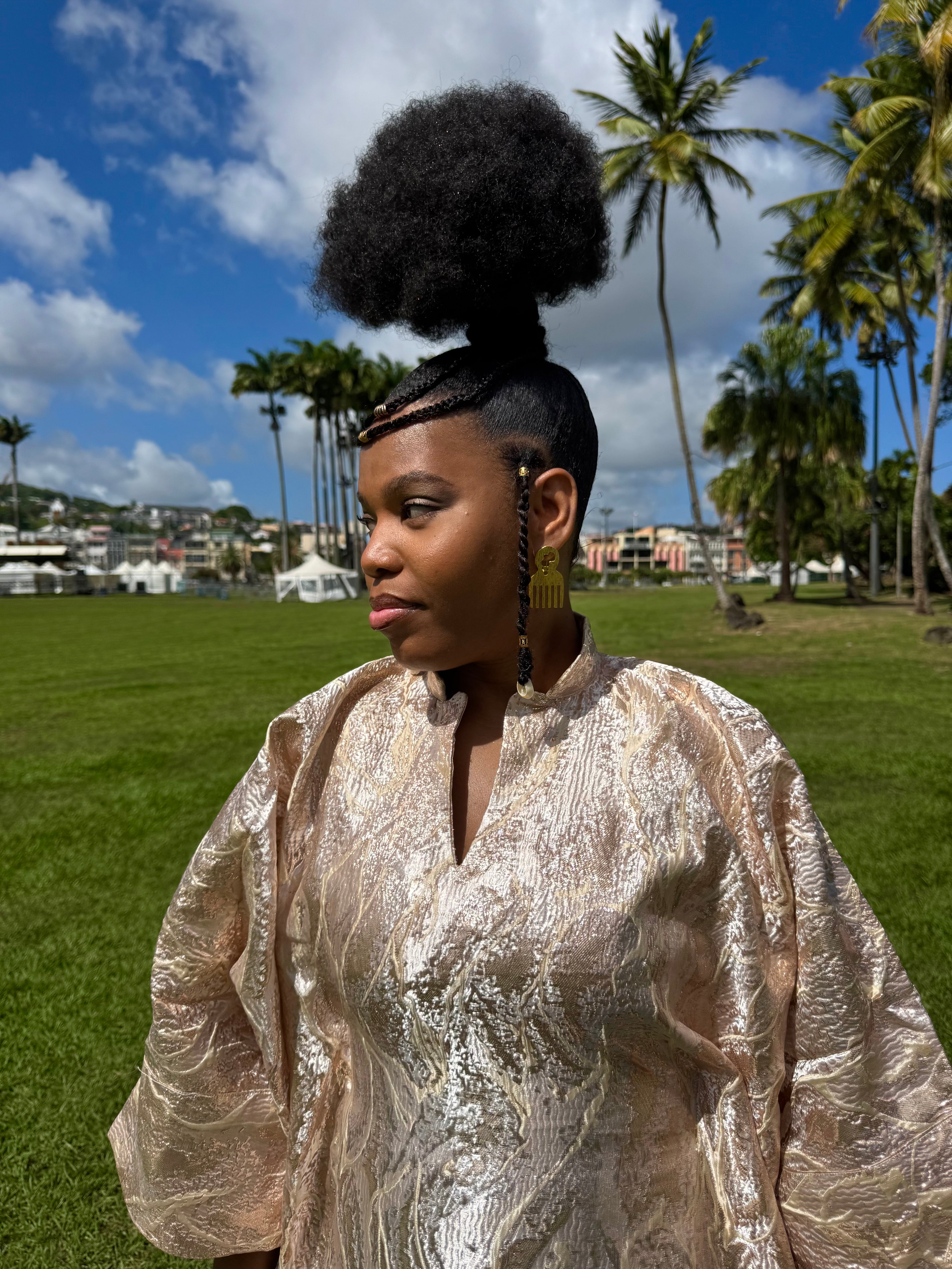 Brocart Lady Violet - Ivoire et or