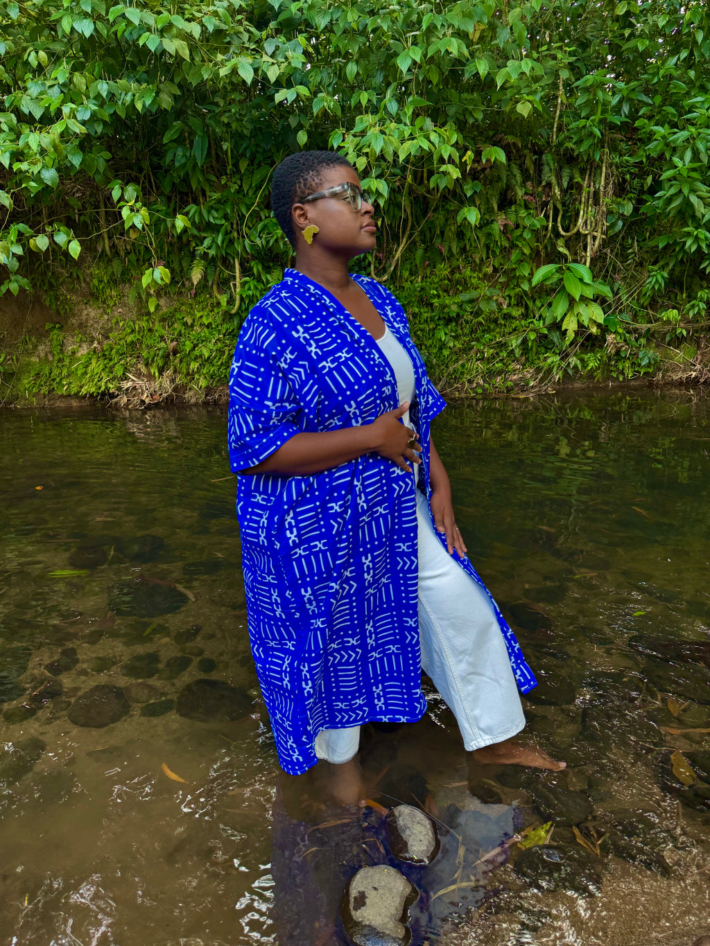 Kimono mi-long - Bleu