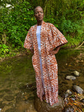 Kimono long en batik - Marron