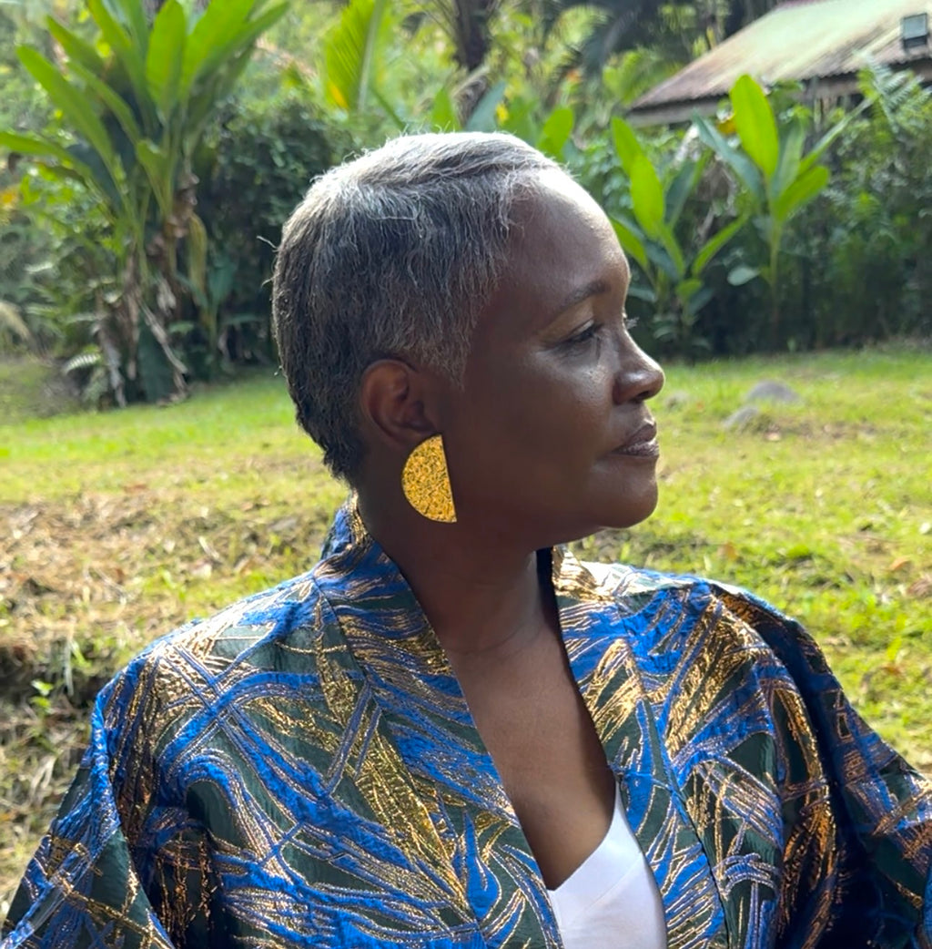 Parure ethnique : boucles d'oreilles + bagues