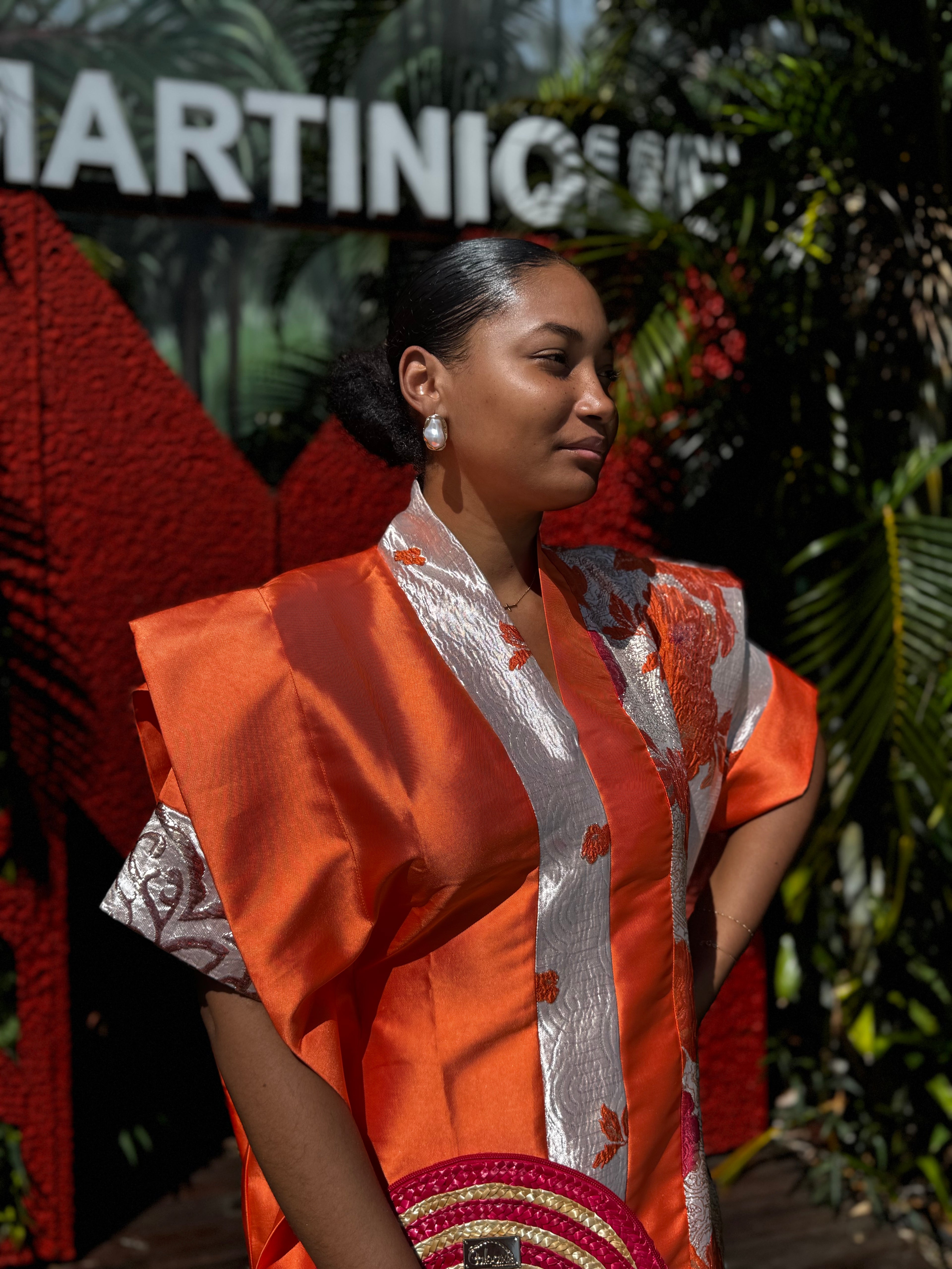 Duo Damask - orange et or